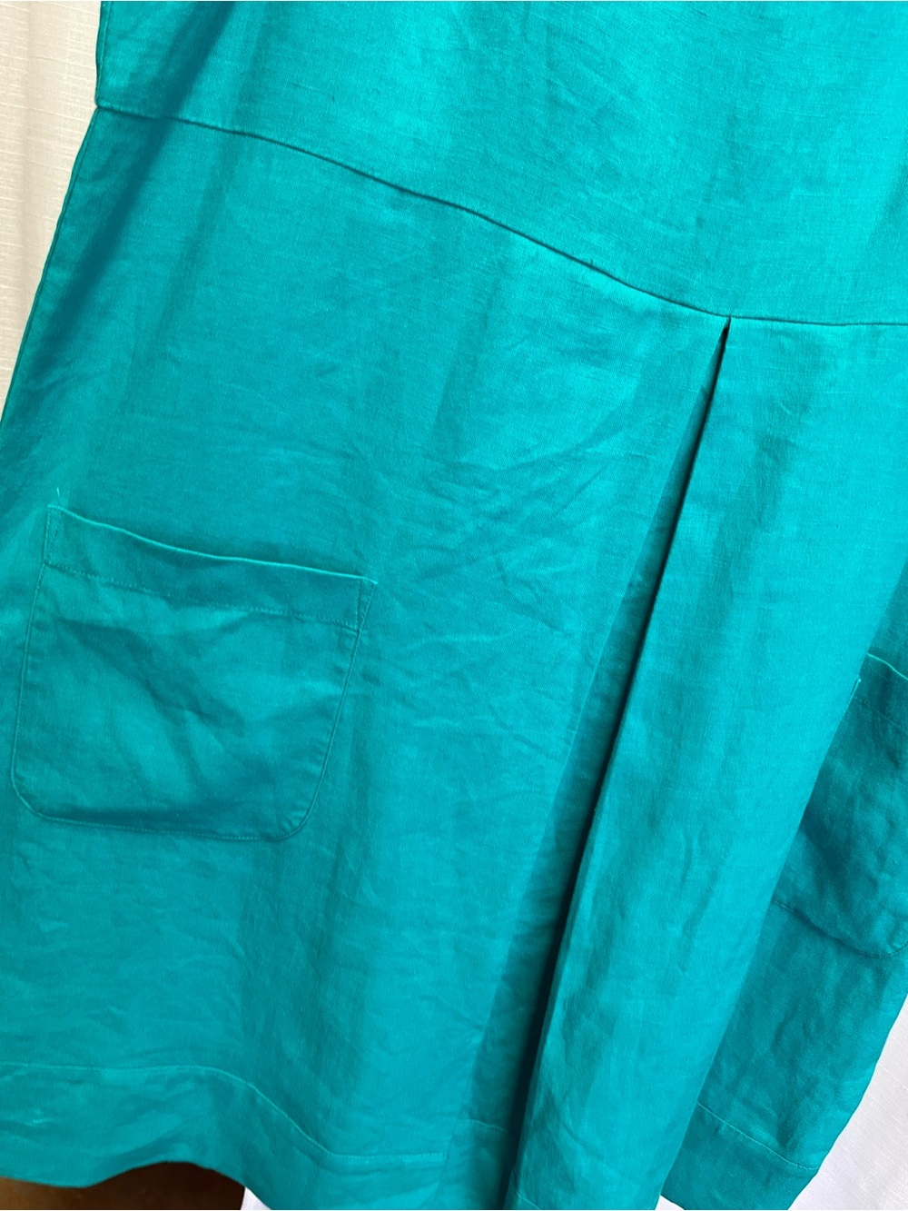 J.Jill linen shift dress in a vibrant lagoon teal | size small - Picture 3 of 6